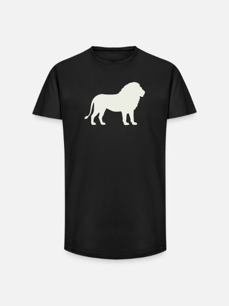 Lion silhouette on cream - Long Fit Men's T-Shirt - black