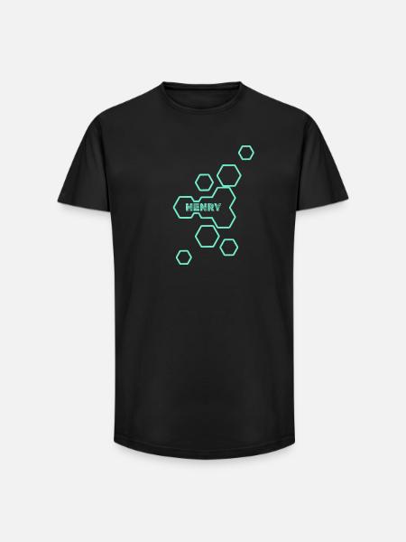 Henry - T-shirt coupe longue homme - noir