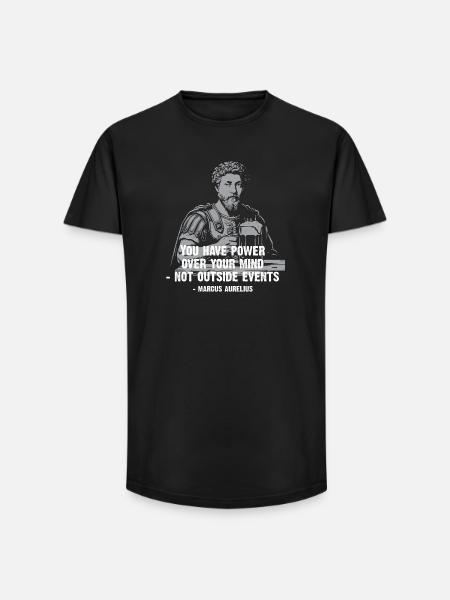 Marcus Aurelius Stoic Quote with Beer - Long Fit Men's T-Shirt - black