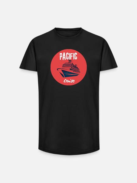 Pazifikkreuzfahrt-Retro-Schiff - Long Fit Männer T-Shirt - Schwarz