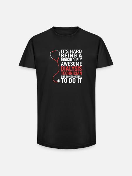 Technicien en dialyse - T-shirt coupe longue homme - noir