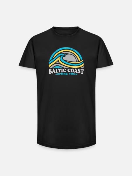 Baltic Coast Surf Design – Ocean Blue - Long Fit Men's T-Shirt - black