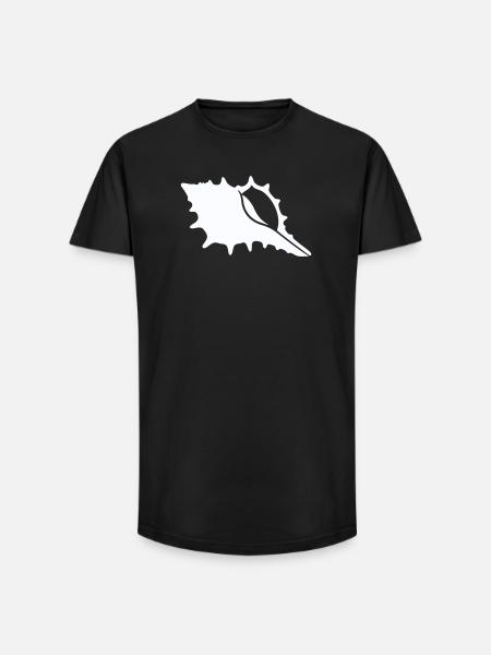Seashell silhouette on the beach - Long Fit Men's T-Shirt - black
