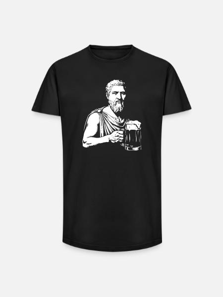 Ancient Sage with Beer Mug - Long Fit Men's T-Shirt - black