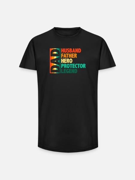 DAD: Held Beschützer Legende - Long Fit Männer T-Shirt - Schwarz
