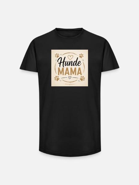 Hunde Mama Herzkreis Design - Long Fit Männer T-Shirt - Schwarz