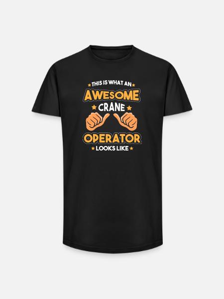Grue opératrice grue - T-shirt coupe longue homme - noir