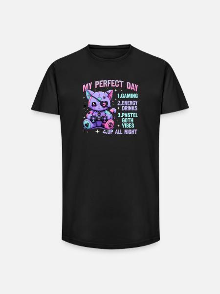 Pastel Goth Soft Goth Gaming Gamer - Long Fit Men's T-Shirt - black