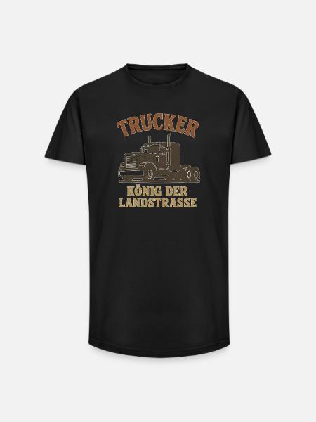 Trucker König der Landstraße - Long Fit Männer T-Shirt - Schwarz