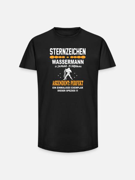 Sternzeichen Wassermann Ascendent Perfekt - Long Fit Männer T-Shirt - Schwarz
