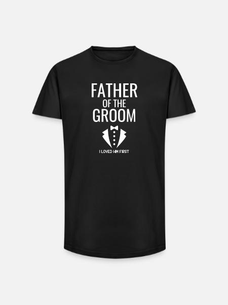 Père fier du marié - T-shirt coupe longue homme - noir