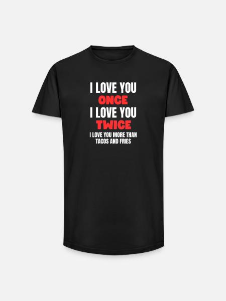 Tacos Fries Love - Long Fit Männer T-Shirt - Schwarz