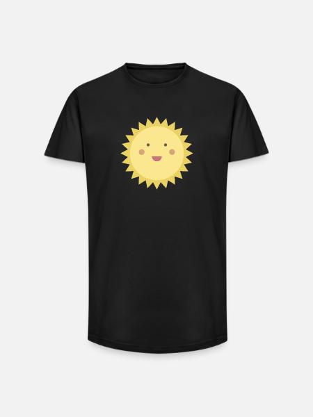 Smiling Sun - Long Fit Men's T-Shirt - black