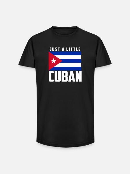 Gewoon een beetje Cubaanse Cubaanse vlag Cubaanse trots - Heren T-shirt met lange pasvorm - zwart