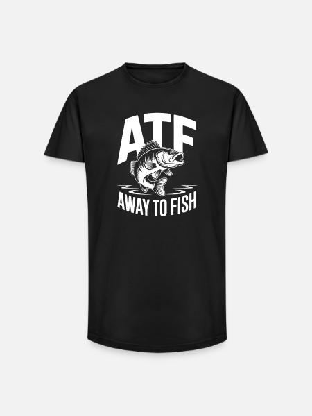 Away To Fish - Long Fit Men's T-Shirt - black