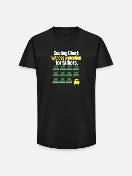 Lustiger Lehrersitzplan Zeugenschutzwitz - Long Fit Männer T-Shirt - Schwarz