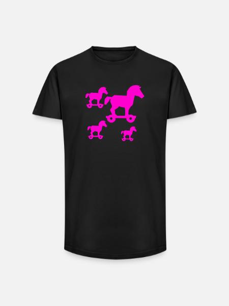 horses - Long Fit Men's T-Shirt - black