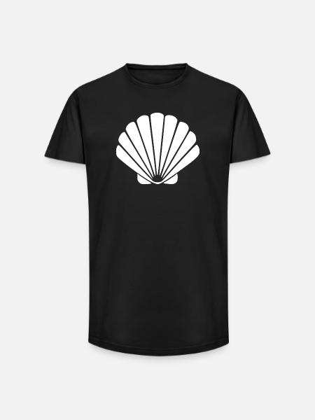 Scallop Shell Vacation Beach Travel Gift - Long Fit Men's T-Shirt - black