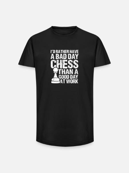 Échiquier des joueurs d’échecs - T-shirt coupe longue homme - noir