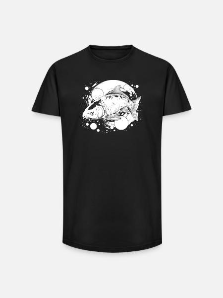 Fishing Street Art - Long Fit Men's T-Shirt - black