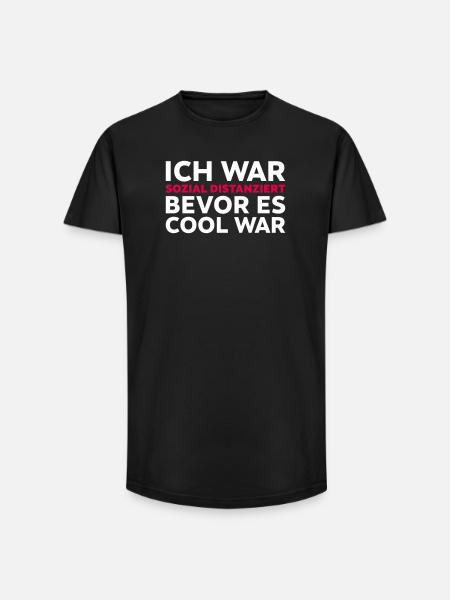 Sozial distanziert Spruch Introvertiert - Long Fit Männer T-Shirt - Schwarz
