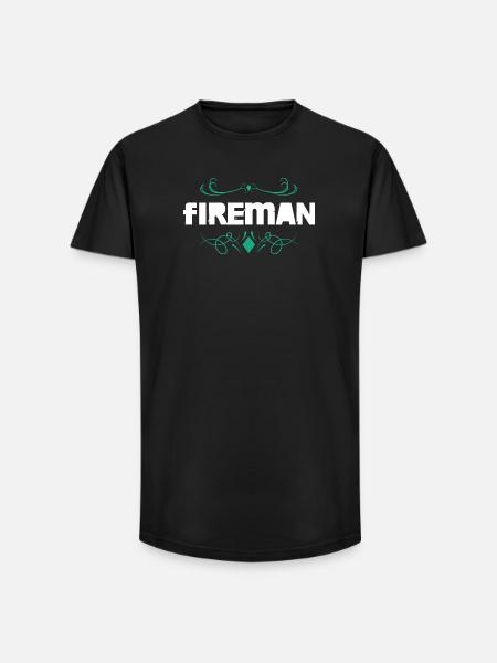 Firefighter Ornament - Long Fit Men's T-Shirt - black