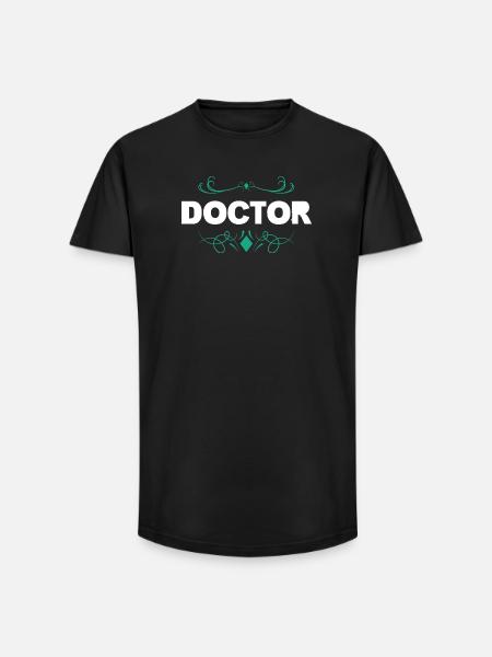 DOCTOR Ornament Lettering - Long Fit Men's T-Shirt - black