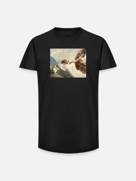 Dog God Hand Beagle Dog meme - Long Fit Men's T-Shirt - black