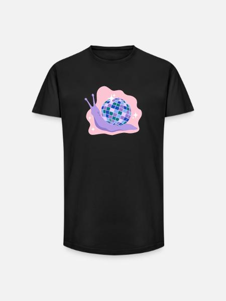 Discokugel-Schnecke - Long Fit Männer T-Shirt - Schwarz