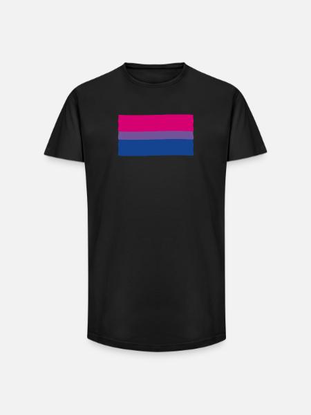 Bisexual Pride Flag - Long Fit Men's T-Shirt - black