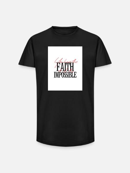 Faith to Make the Impossible - Long Fit Men's T-Shirt - black