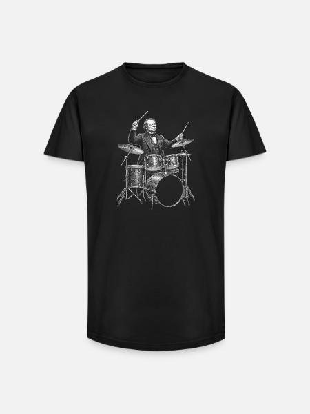Andrew Johnson plays drums - Long Fit Men's T-Shirt - black