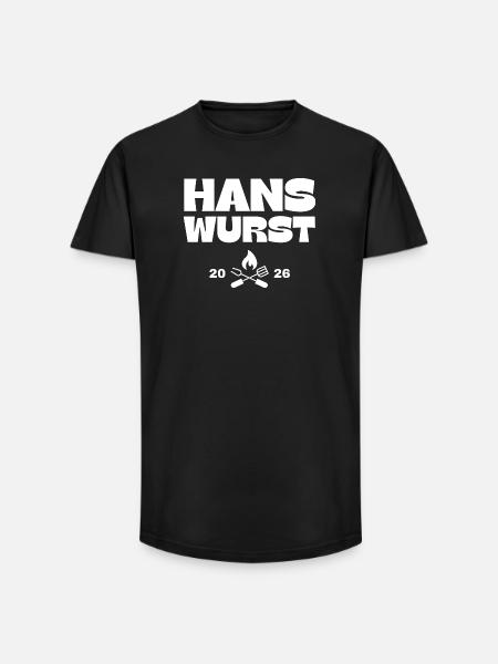 Hans Wurst - Long Fit Männer T-Shirt - Schwarz