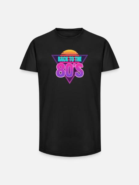 Back to the 80s Neon - Long Fit Men's T-Shirt - black
