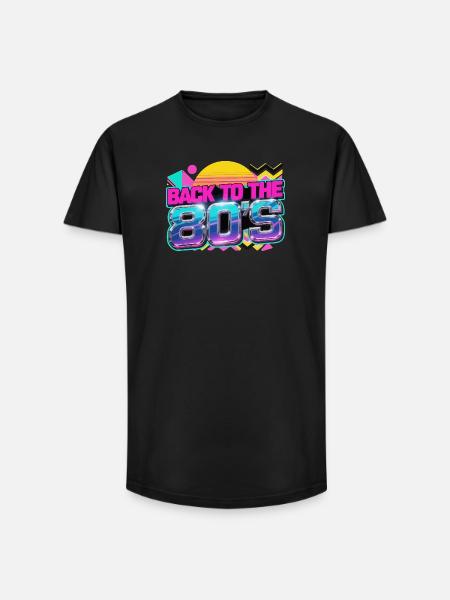 Back to the 80s Neon Retro - Long Fit Men's T-Shirt - black