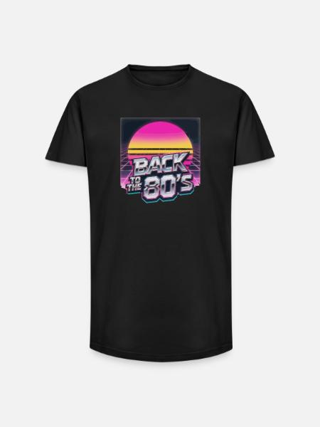 Rückkehr der 80er NeonSonne - Long Fit Männer T-Shirt - Schwarz