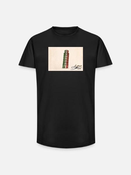 Azzo - Long Fit Männer T-Shirt - Schwarz