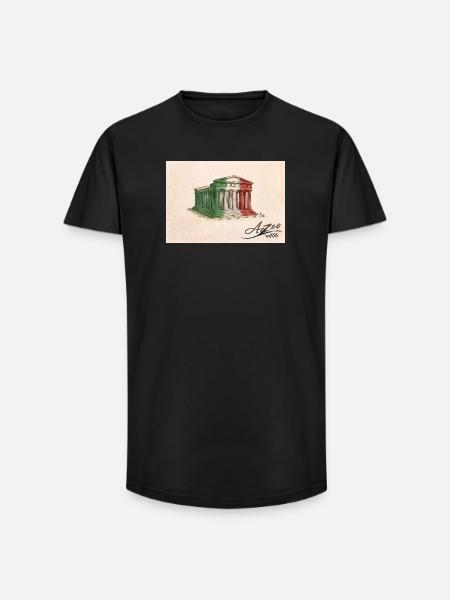 Azzo - T-shirt coupe longue homme - noir
