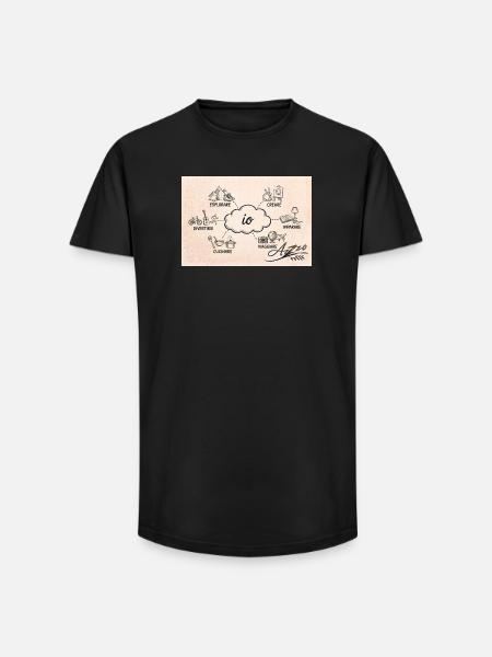Azzo - Long Fit Männer T-Shirt - Schwarz