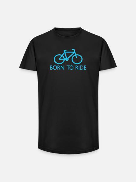 Born to Ride Saying Bicycle - Long Fit Men's T-Shirt - black