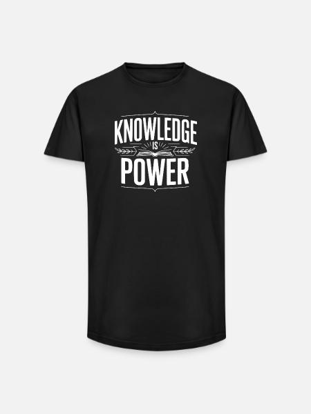 Knowledge Is Power - Long Fit Men's T-Shirt - black