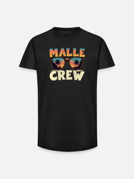Malle Crew - T-shirt coupe longue homme - noir