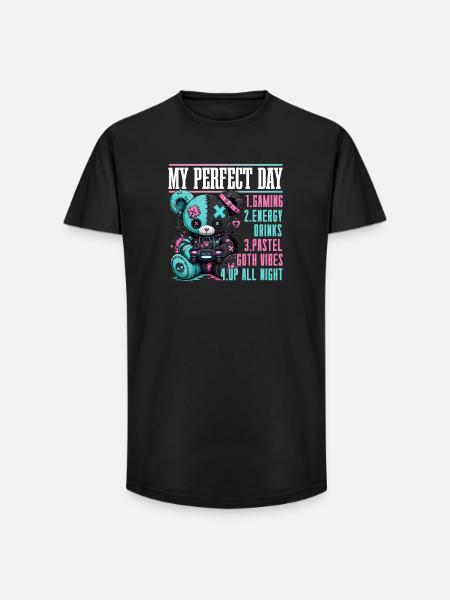Pastel Goth Soft Goth Gaming Gamer - Long Fit Männer T-Shirt - Schwarz