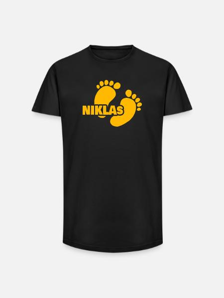 Bébé Niklas - T-shirt coupe longue homme - noir
