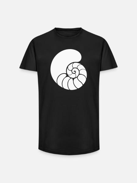 Spiral Pattern Shell - Long Fit Men's T-Shirt - black