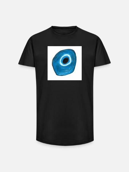 Blue eye in a circle shape - Long Fit Men's T-Shirt - black