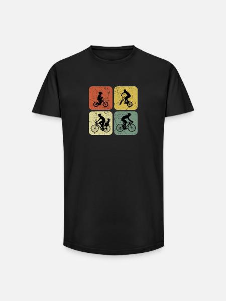Four Ways to Ride Retro Cyclin - Long Fit Men's T-Shirt - black