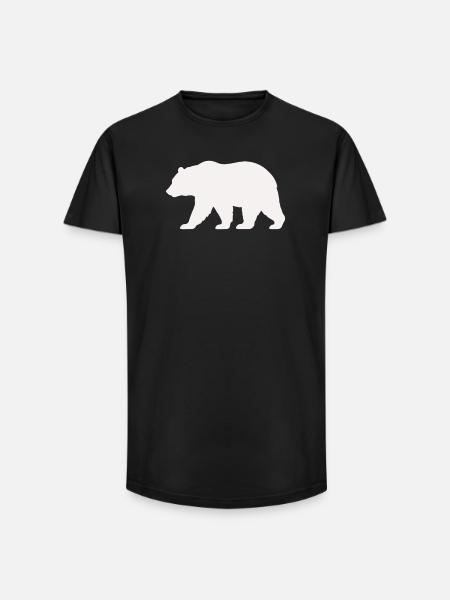 Bear Silhouette - Long Fit Men's T-Shirt - black
