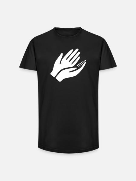 Open Hands Hand Gesture - Long Fit Men's T-Shirt - black