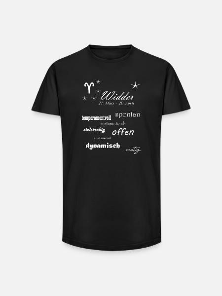 Widder_Sternzeichen - Long Fit Männer T-Shirt - Schwarz